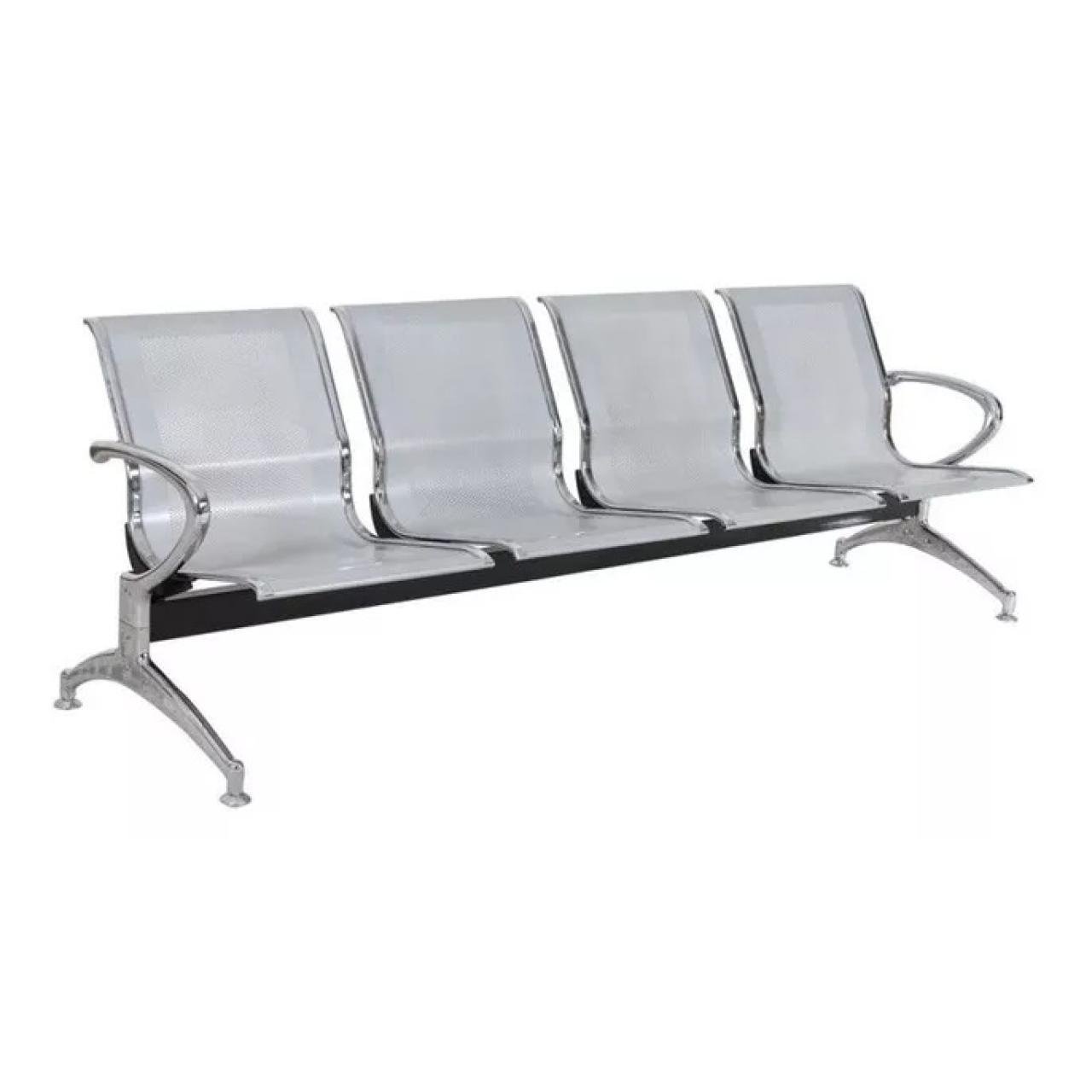 Longarina AEROPORTO com 04 Lugares - Cor Cromada 33109