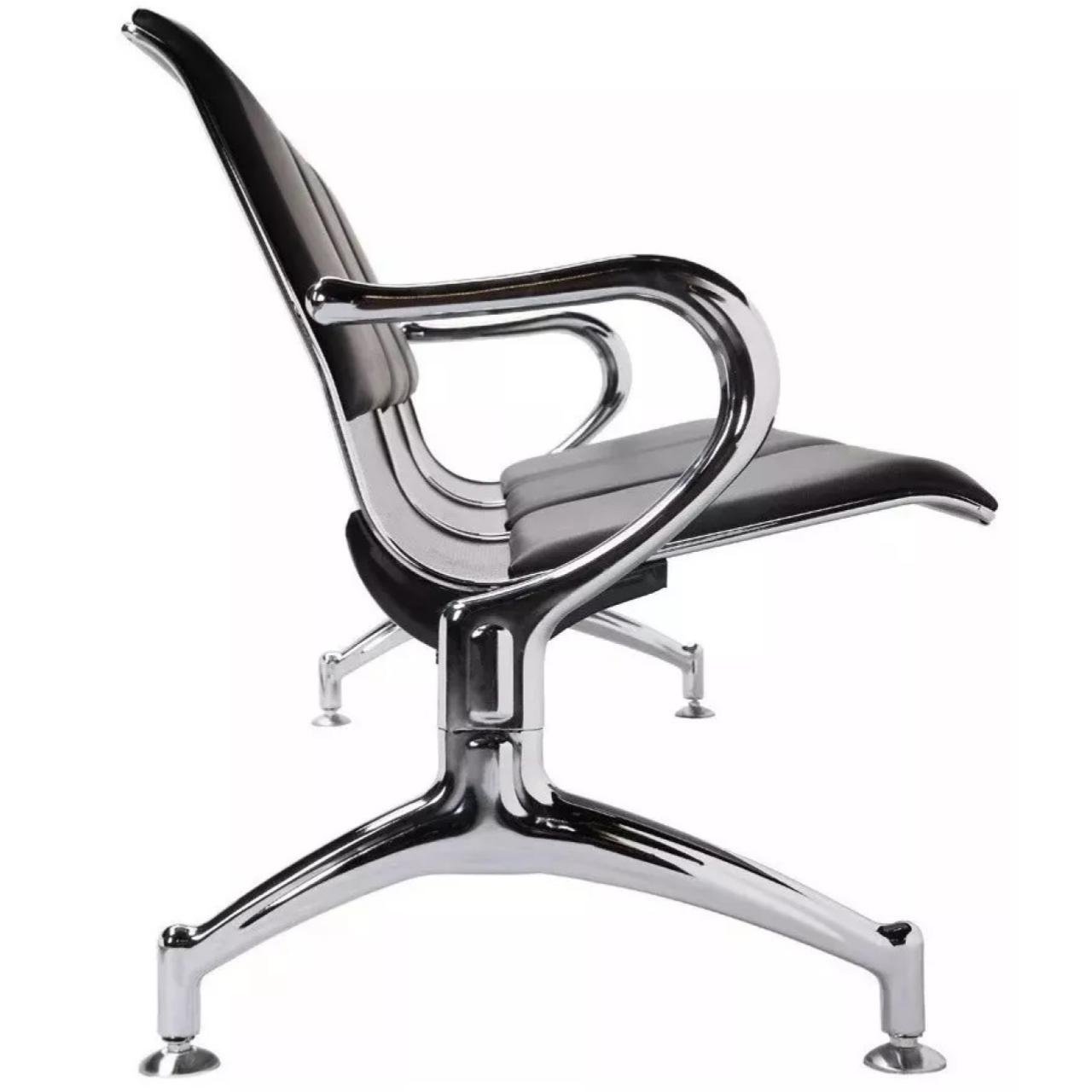 Longarina AEROPORTO ESTOFADA com 03 Lugares - Cor Cromada 33111 - Imagem 4