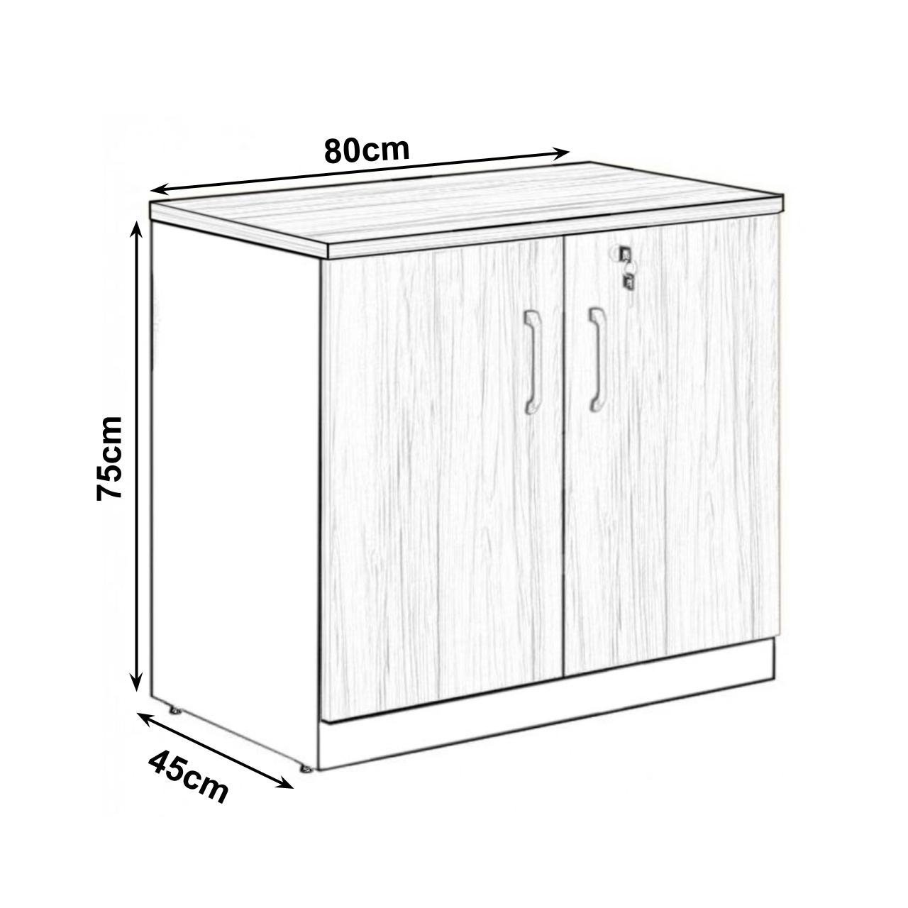 Armário Baixo com 02 Portas - 0,80x0,72x0,45 m MARSALA / PRETO - 51008 - Imagem 3