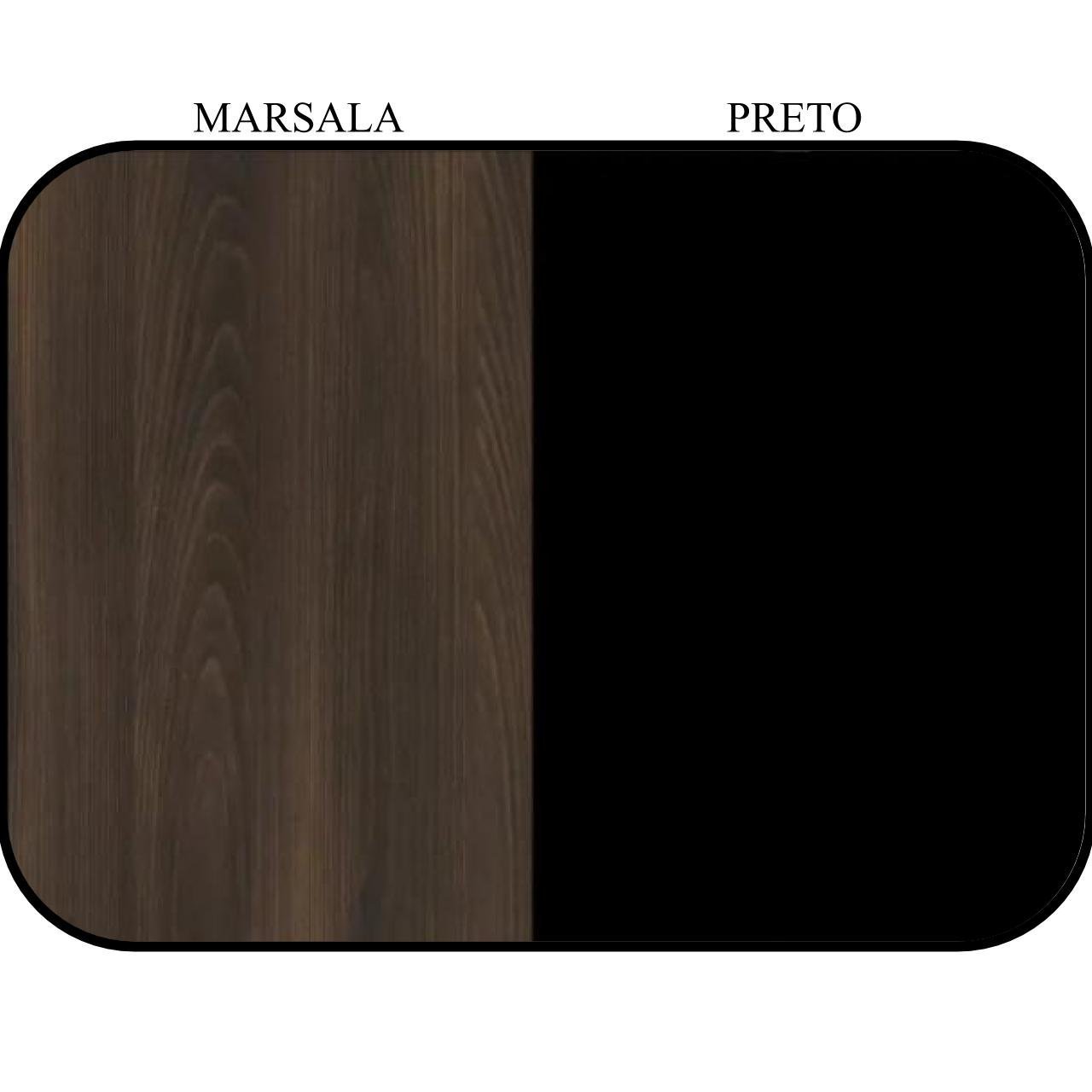 Armário Baixo Credenza - 1,35x0,72X0,45m MARSALA / PRETO - 51010 - Imagem 3