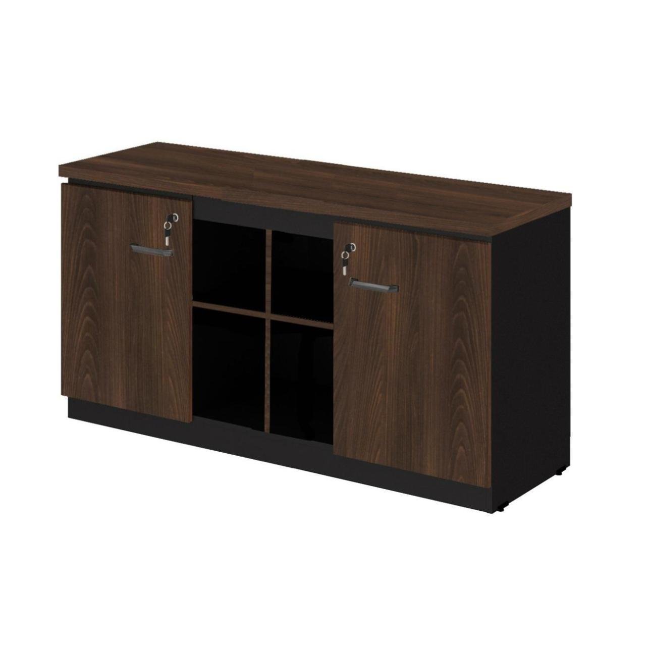 Armário Baixo GOLD Credenza - 1,60x0,72x0,45m MARSALA/PRETO - 23501 - Imagem 3