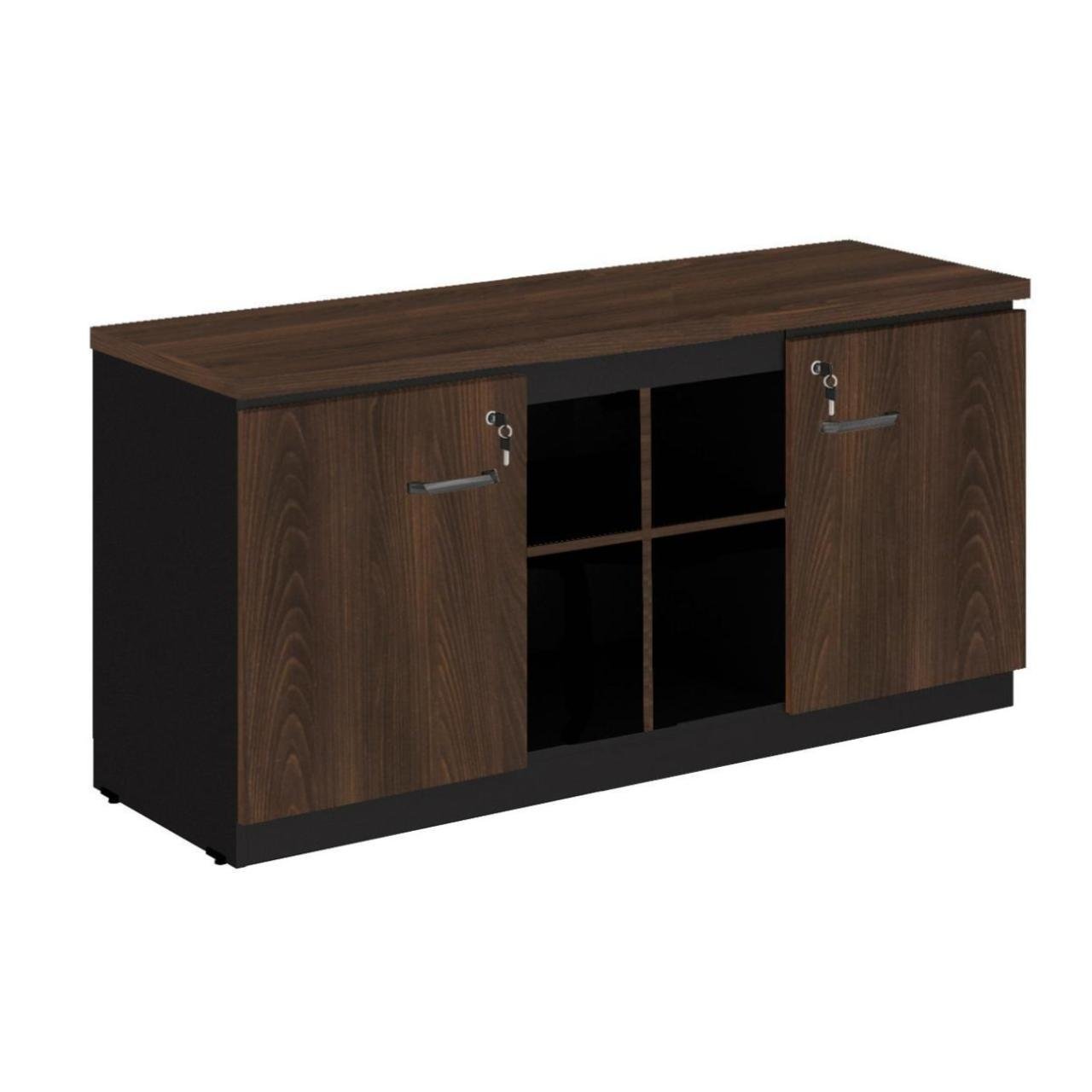 Armário Baixo GOLD Credenza - 1,60x0,72x0,45m MARSALA/PRETO - 23501