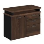 Armário Baixo 03 Gavetas e Porta (MISTO) MARSALA/PRETO - 51007