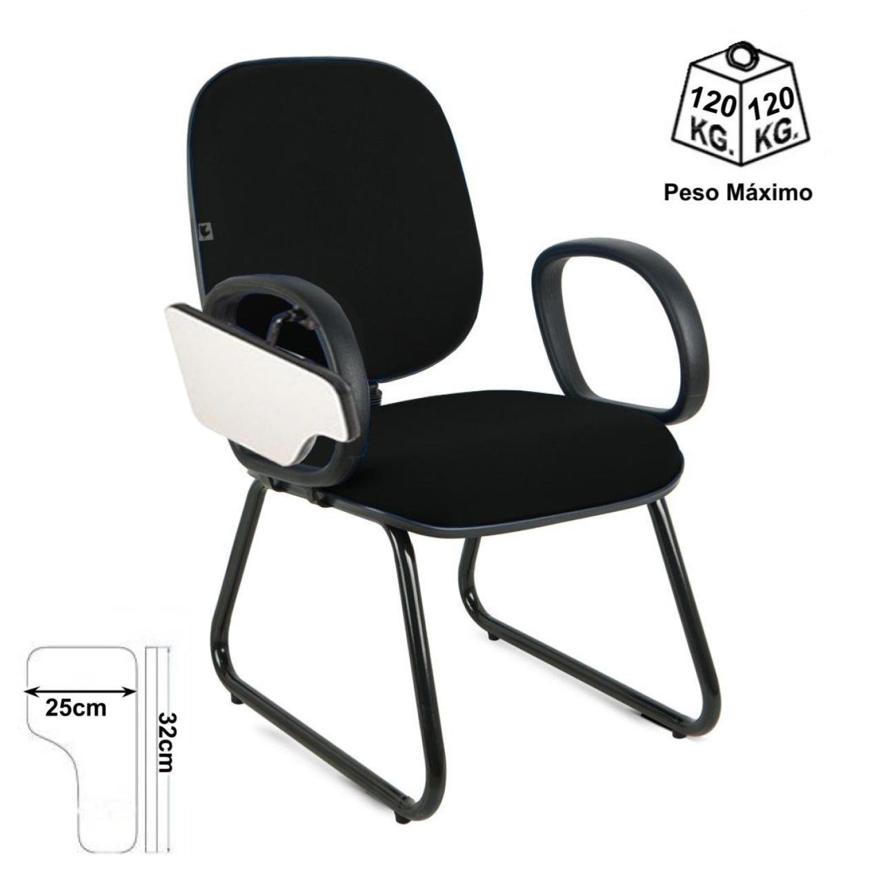 Carteira Universitária Diretor Escamoteável - Cor Preta - 32007 - Imagem 2