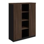 Armário Alto Credenza com Nicho 1,60x1,20x0,45m MARSALA / PRETO - 51018