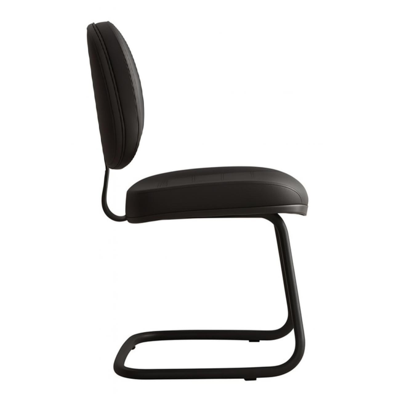 Cadeira Executiva Costurada Base em "S" PRETA - Corino Preto - 31014 - Imagem 3