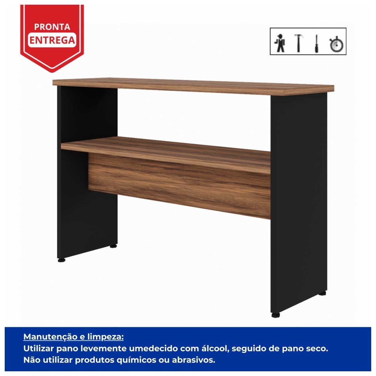 Aparador de Madeira 1,20x0,80x0,35 - NOGALSEVILHA/PRETO - 21436 - Imagem 3