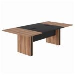 Mesa de Reunião Diretoria - 2,40X1,20m NOGAL SEVILHA/PRETO - 22012
