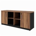 Armário Baixo GOLD Credenza ESPECIAL - 1,60x0,72x0,45m NOGALSEVILHA / PRETO - 23502