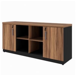 Armário Baixo GOLD Credenza ESPECIAL - 1,60x0,72x0,45m NOGALSEVILHA / PRETO - 23502