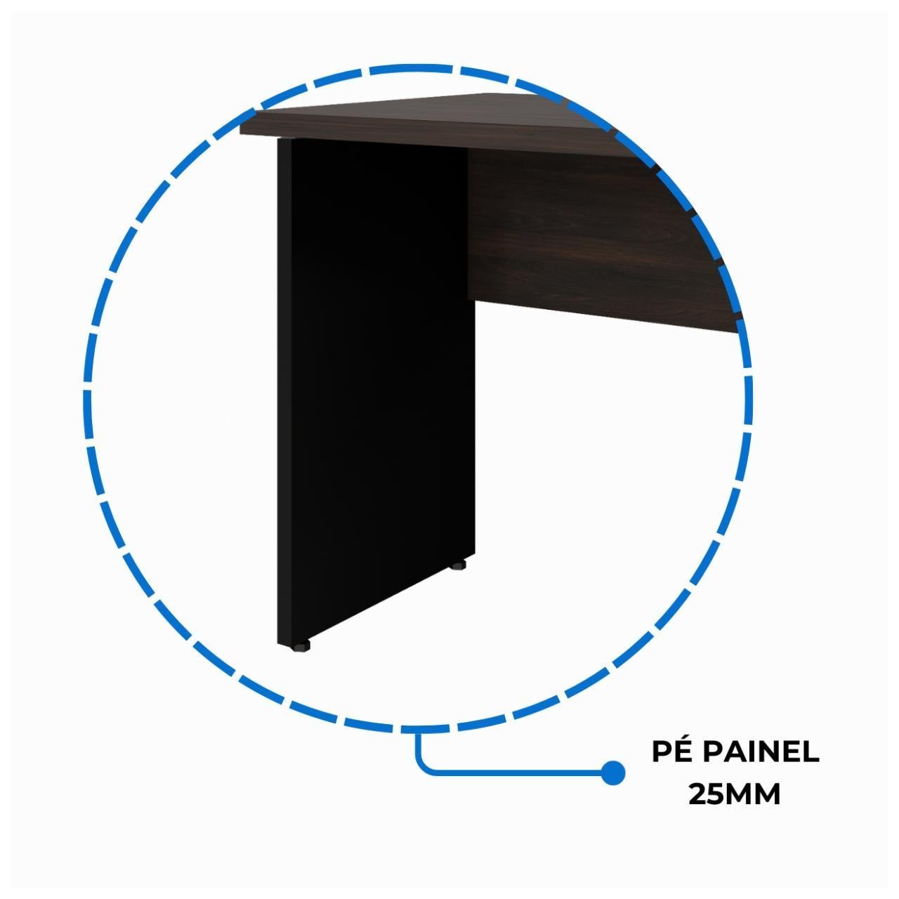 Mesa Escritório PÉ PAINEL – 1,35×0,60m – C/ Gavetas – MARSALA/PRETO – 25421 - Imagem 4