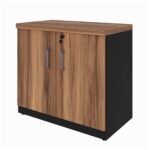 Armário Baixo com 02 Portas - 0,80x0,74x0,45 m NOGAL SEVILHA/PRETO - 21411