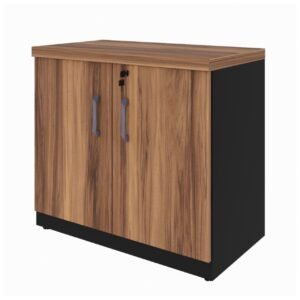 Armário Baixo com 02 Portas - 0,80x0,74x0,45 m NOGAL SEVILHA/PRETO - 21411