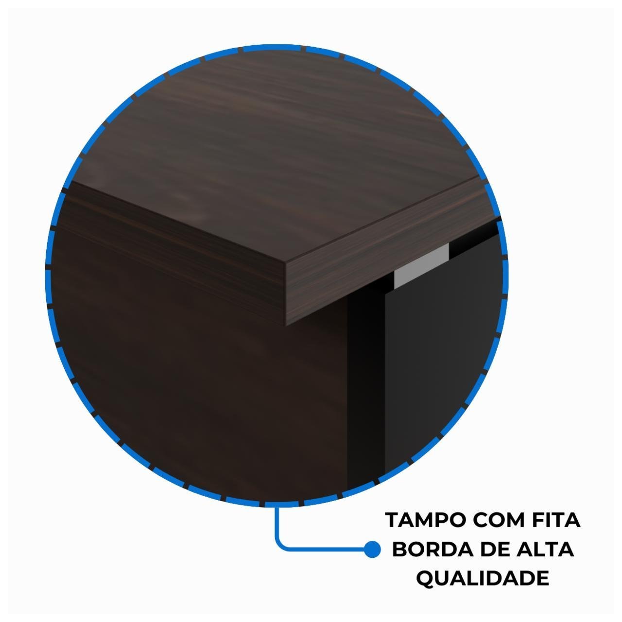 Mesa Escritório PÉ PAINEL – 1,35×0,60m – S/ Gavetas – MARSALA/PRETO – 25420 - Imagem 5