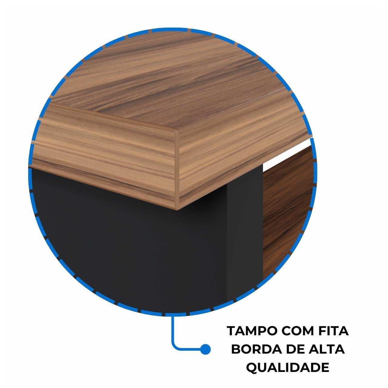 Aparador de Madeira 1,20x0,80x0,35 - NOGALSEVILHA/PRETO - 21436 - Imagem 6