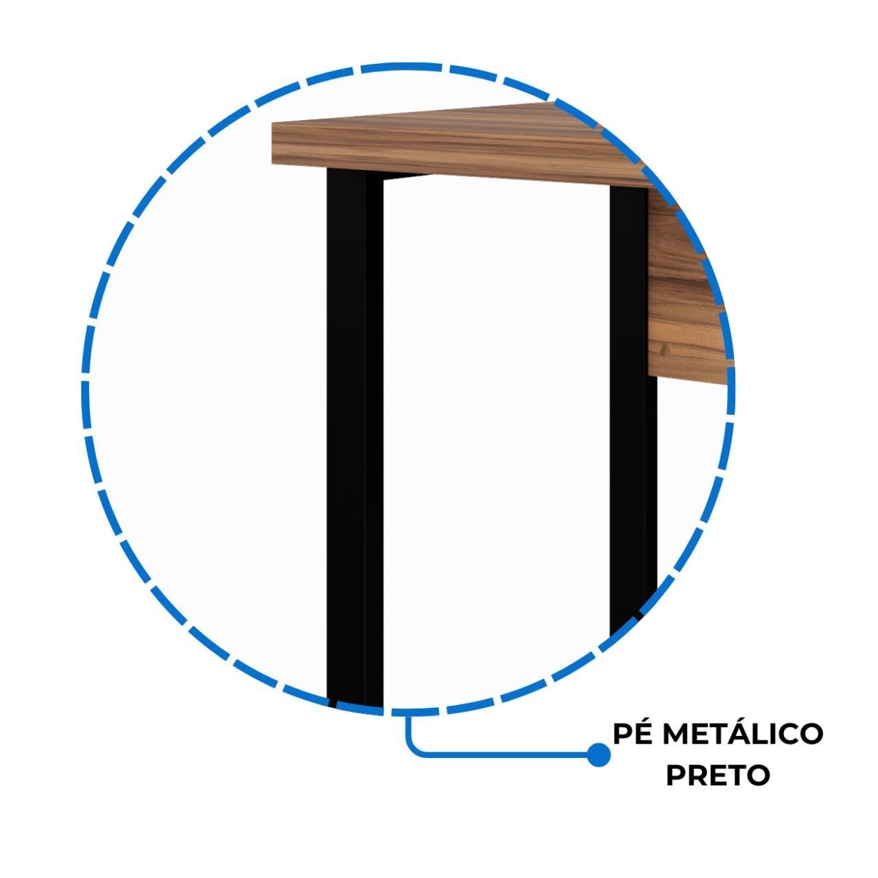 Estação de Trabalho Dupla 1,20x1,35m 02 Lugares s/ Gavetas c/ ponto de tomada PÉ QUADRO - Cor Nogal Sevilha - 63096 - Imagem 6
