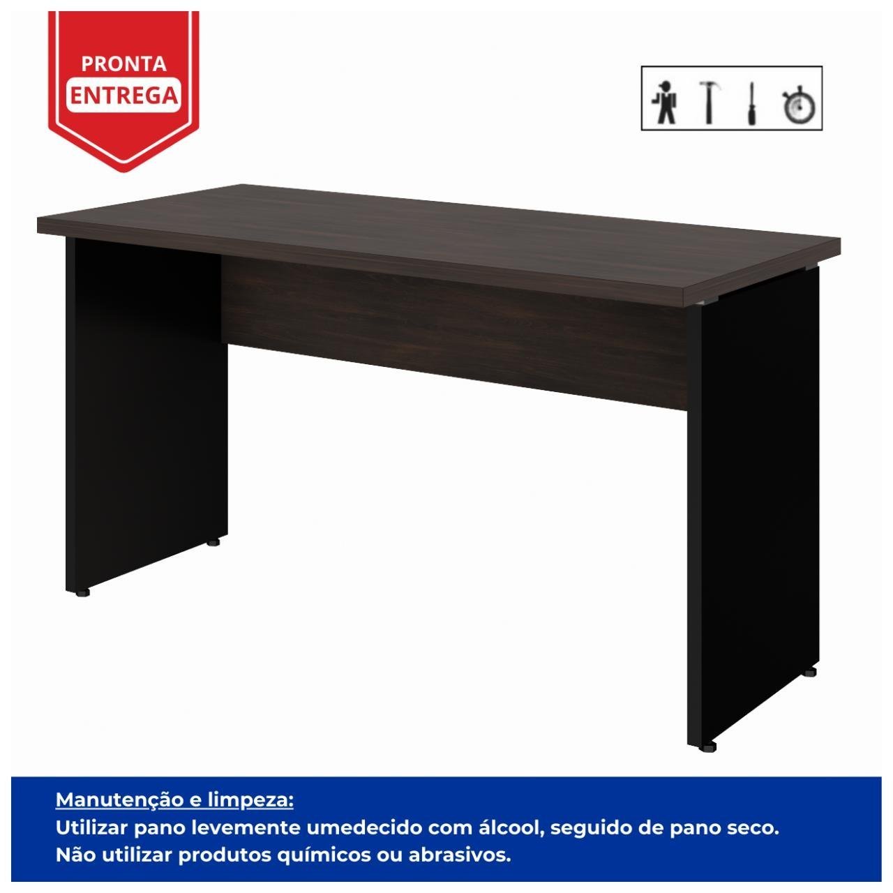 Mesa Escritório PÉ PAINEL – 1,35×0,60m – S/ Gavetas – MARSALA/PRETO – 25420 - Imagem 6