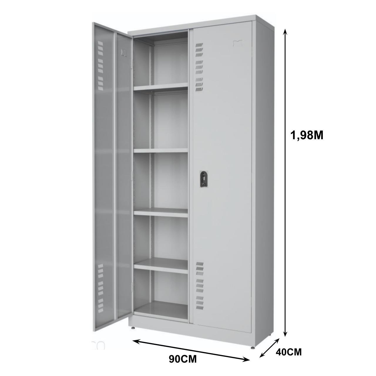 Armário de Aço POP c/ Portas - PA 90 # 26 - CHAPA LEVE - 1,98x0,90x0,40m - W3 - CZ/CZ - 17004 - Imagem 2
