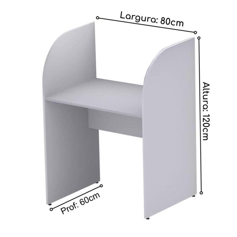 Baia INICIAL para Atendimento 1,20x0,80x0,60mCINZA/CINZA - 24010 - Imagem 4