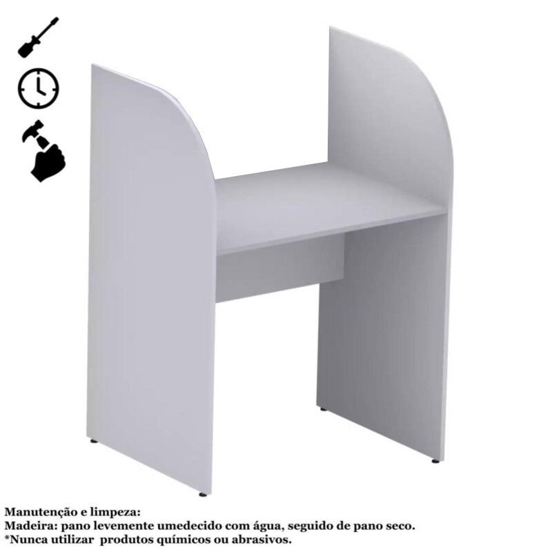 Baia INICIAL para Atendimento 1,20x0,80x0,60mCINZA/CINZA - 24010 - Imagem 3