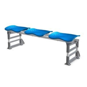 Banco para Vestiário com 03 Lugares - Cor Azul 10113