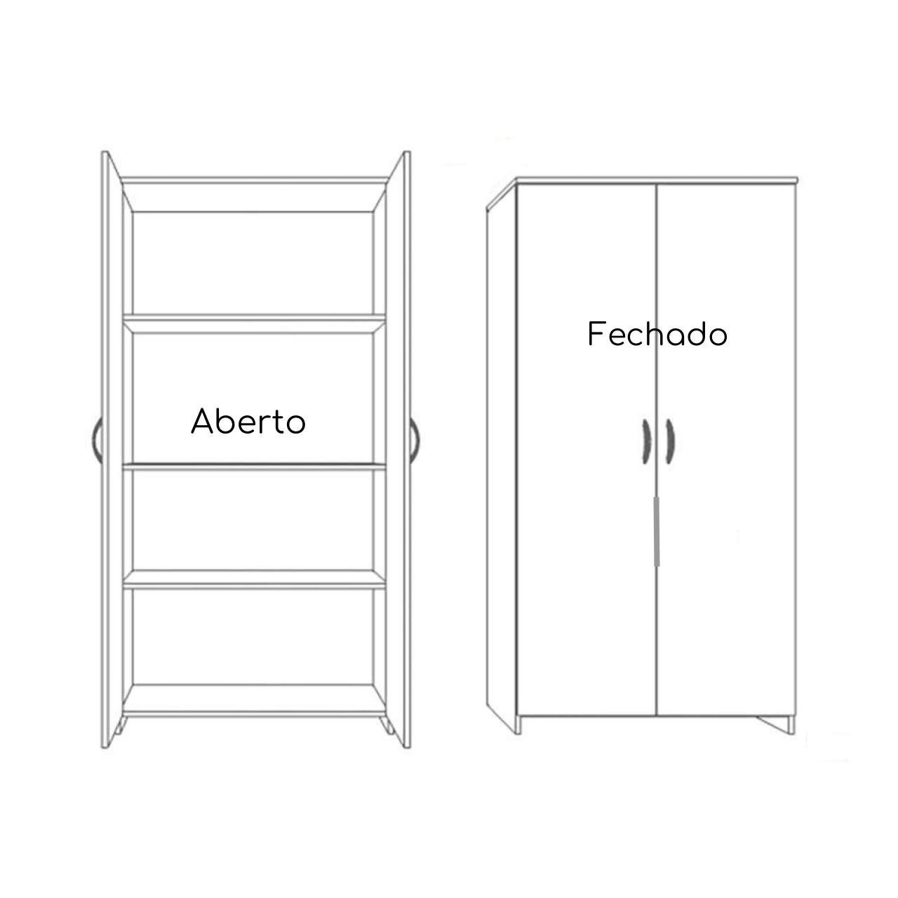 Armário Alto Fechado com 02 Portas - 1,59X0,80X0,42m - JOB - COR PRETO - 45107 - Imagem 4