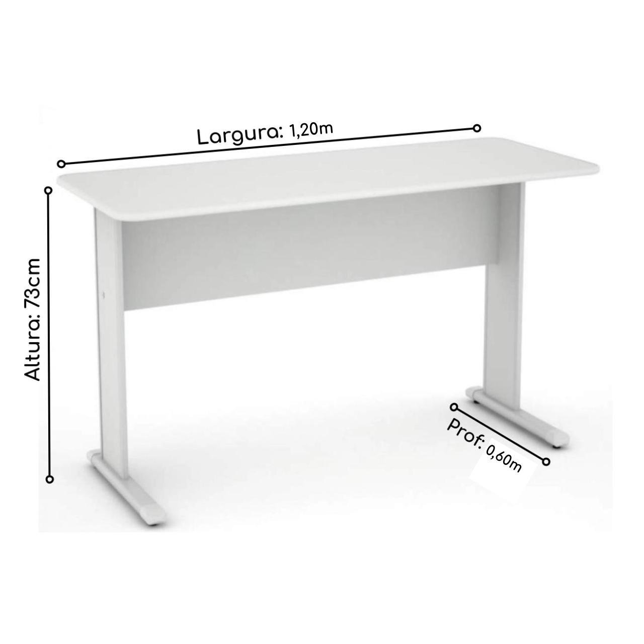 Mesa Escritório 1,20x0,60m - Com Gavetas - MAXXI - CINZA/CINZA - 53084 - Imagem 2