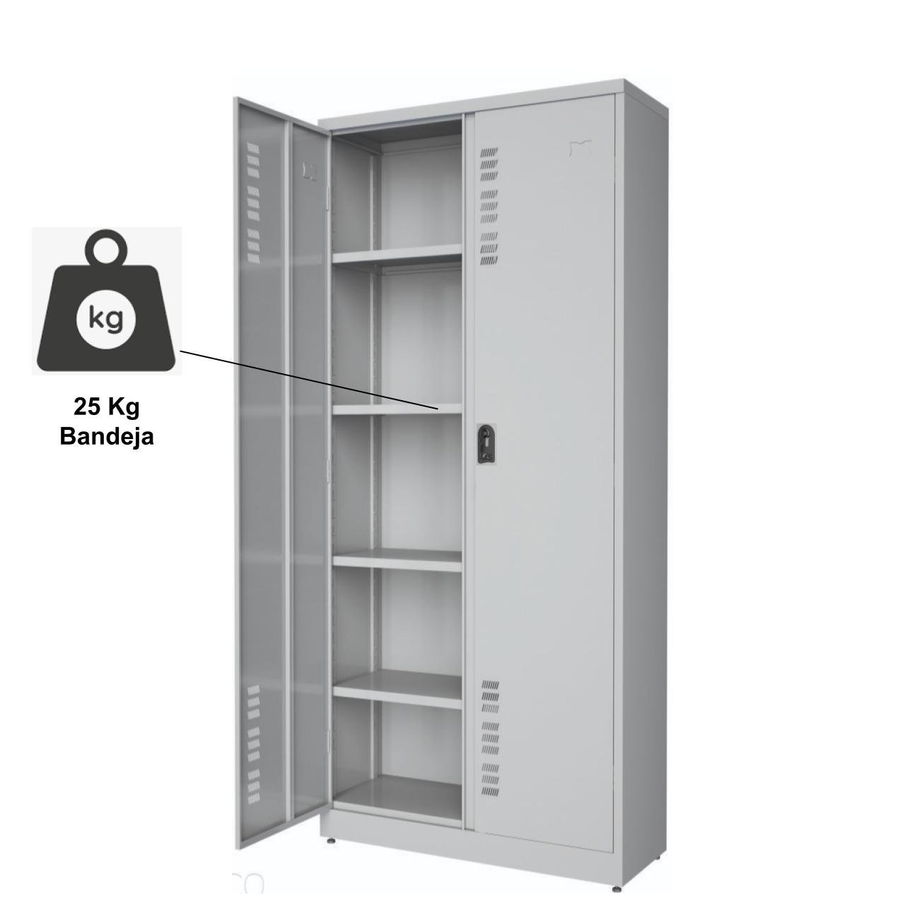 Armário de Aço POP c/ Portas PA 80 - 1,90x0,80x0,40m - MONTADO - CHAPA #26 - W3 - CZ/CZ - 17005 - Imagem 3