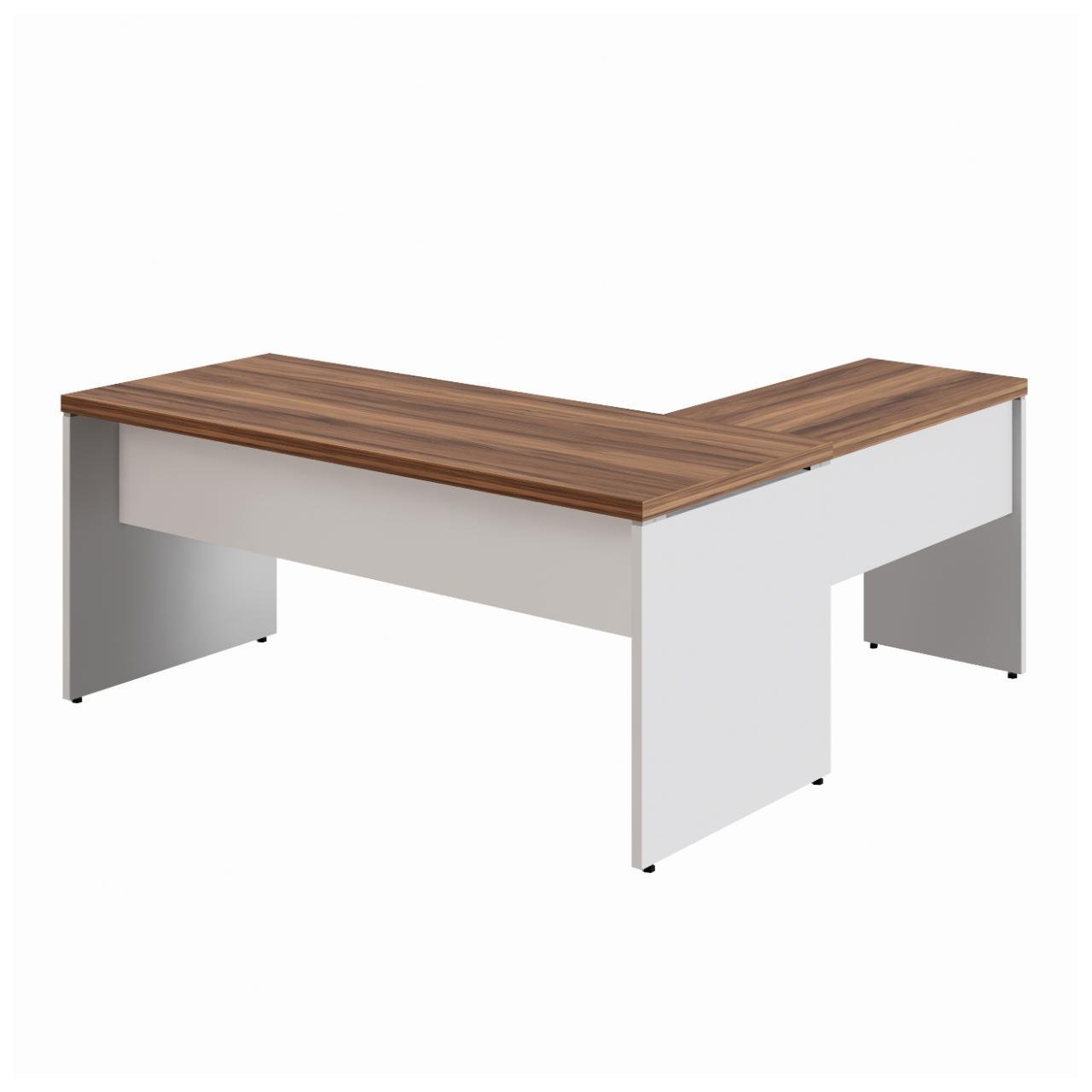 Mesa em L (Mesa 1,70m + Mesa Auxiliar) - C/ Gavetas - WORKSTART - NOGAL SEVILHA/BRANCO - 34326 - Imagem 5