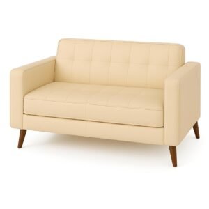 Poltrona para Escritório ROMA 03 Lugar - Corino - Cor AREIA - 60063