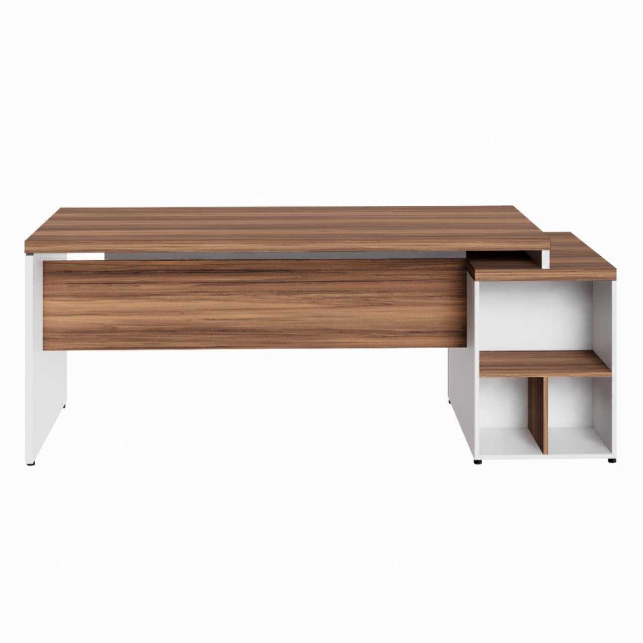 Mesa PEDESTAL RETA (03 Gav.) - 1,92X0,70m - WORKSTART - NOGAL SEVILHA/BRANCO- 34405 - Imagem 4