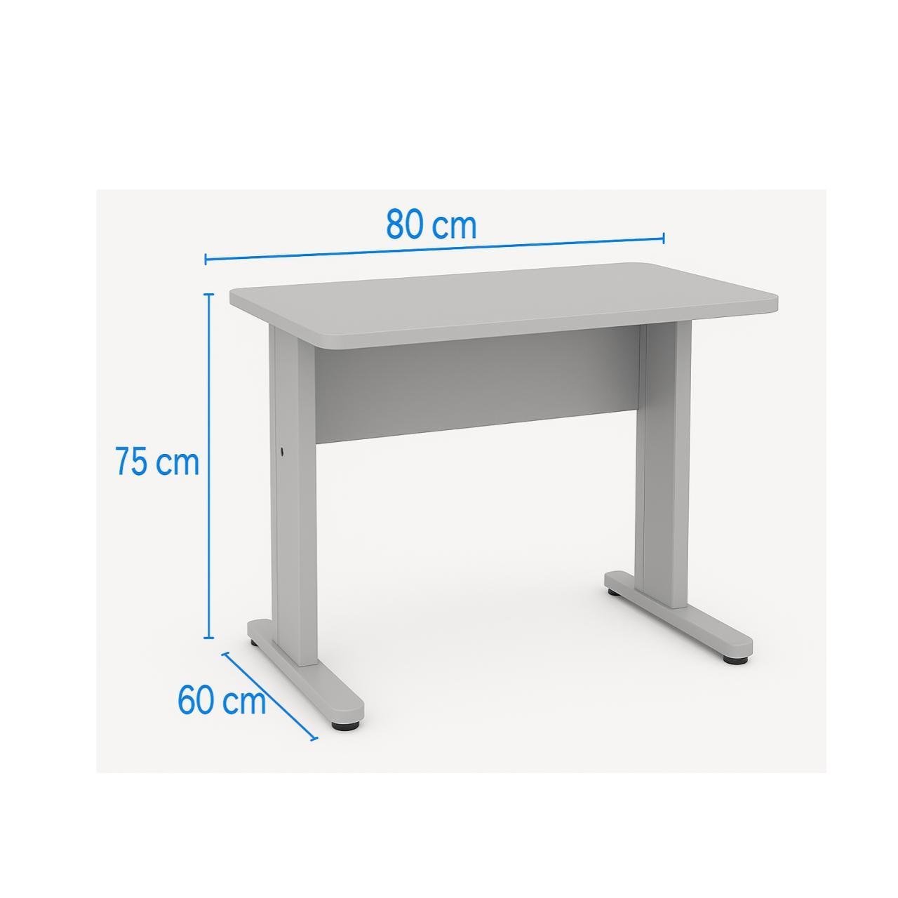 Mesa Escritório 0,80x0,60m - JOB - CINZA/CINZA - 43087 - Imagem 4