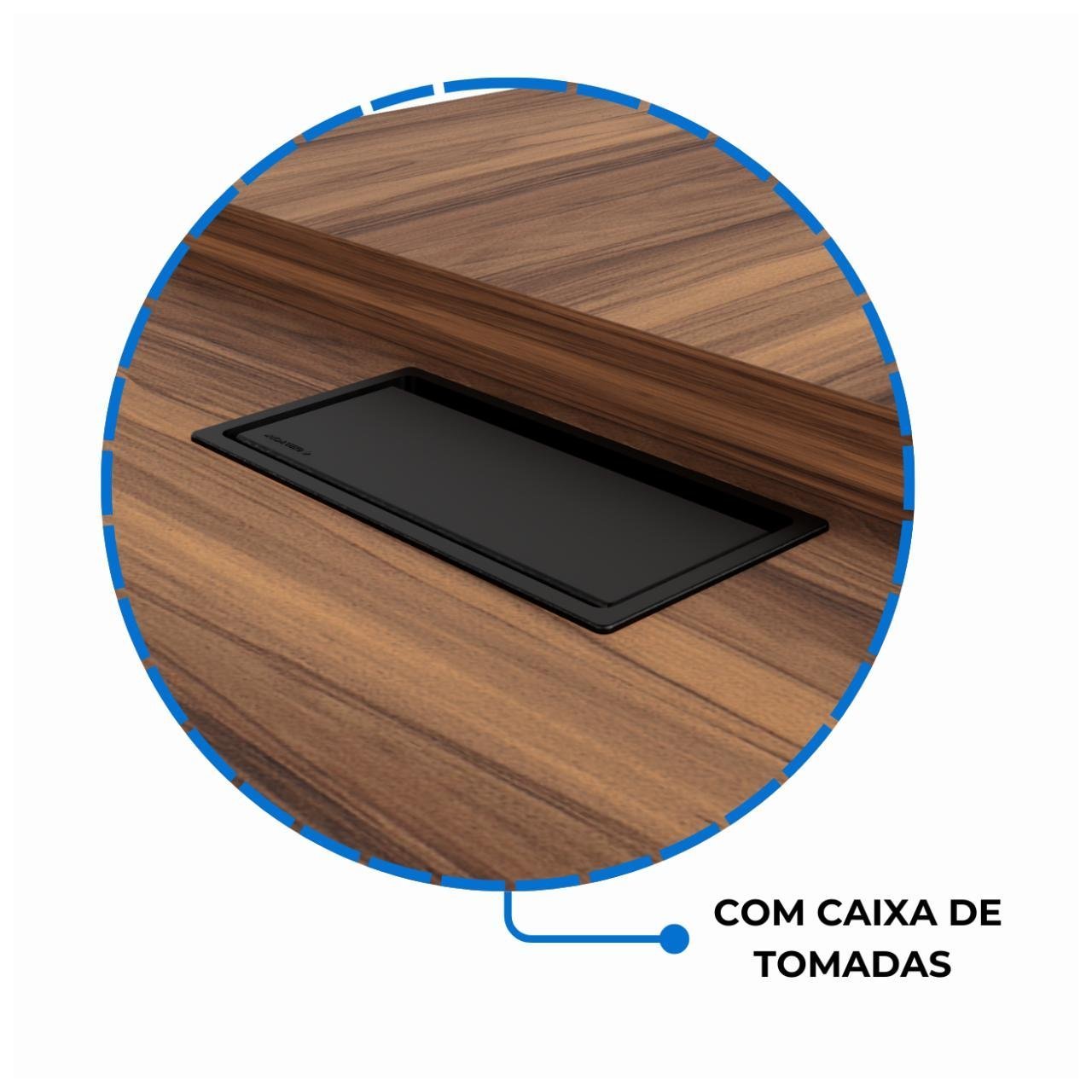Mesa Escritório PRESIDENTE c/ Armário Pedestal - 1,82x1,80m - NOGAL SEVILHA/BRANCO - 34602 - Imagem 9