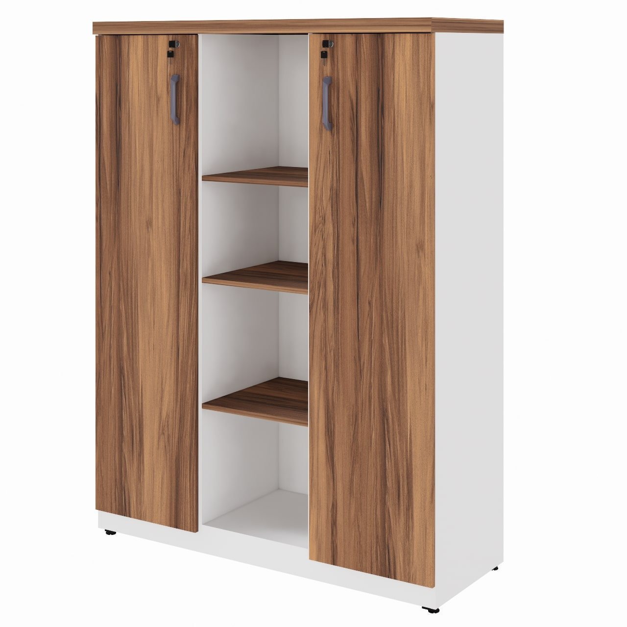 Armário Alto Credenza com Nicho - 1,61x1,20x0,45m - NOGAL SEVILHA/BRANCO- 34415