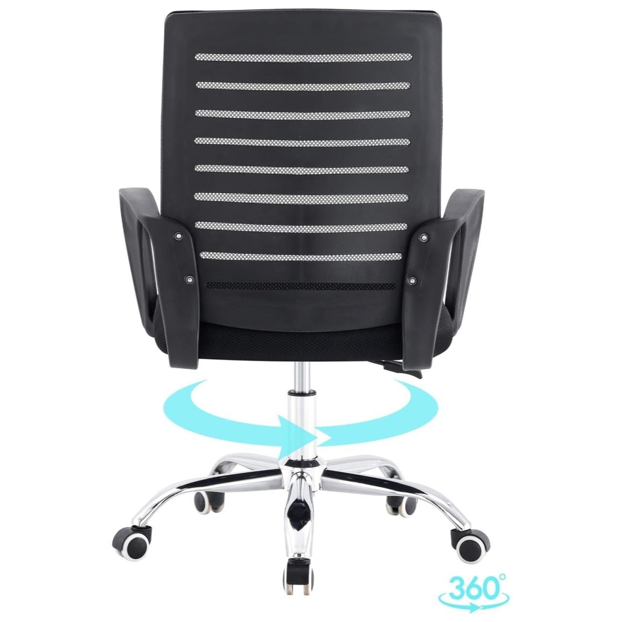 Cadeira para Escritório Tela OZY com Braço - Cor Preta - 30055 - Imagem 3