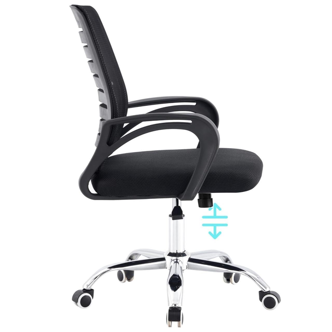 Cadeira para Escritório Tela OZY com Braço - Cor Preta - 30055 - Imagem 2