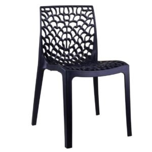 Cadeira Interlocutor GRUVYER para Escritório ou Jantar - Polipropileno - Cor Preto - 48006